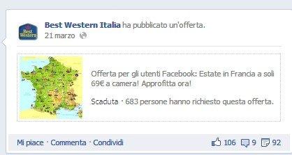 Opportunità e Minacce delle Facebook Offers: ecco Best Western Italia