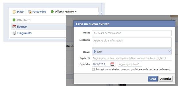 Promuovi evento facebook