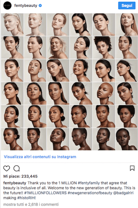 1 Social e Makeup in luna di miele su Instagram