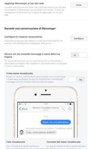 configurare impostazioni per gestire pagina facebook