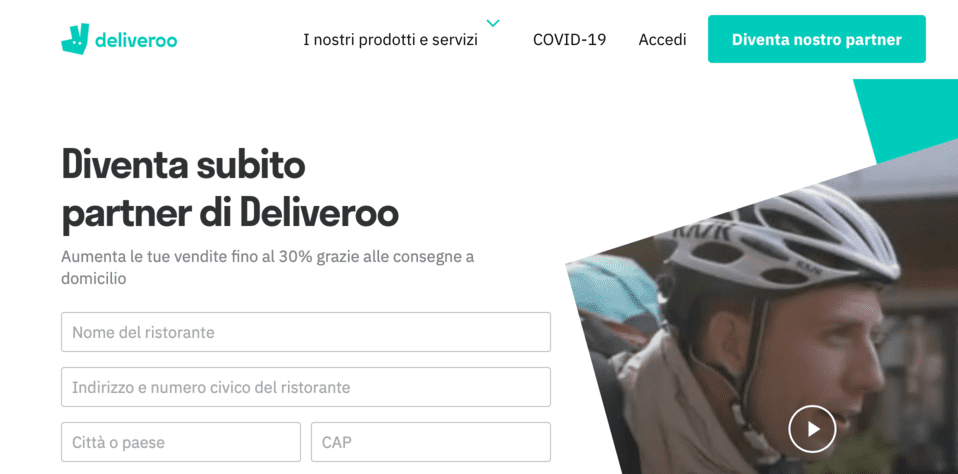 Landing Page Deliveroo