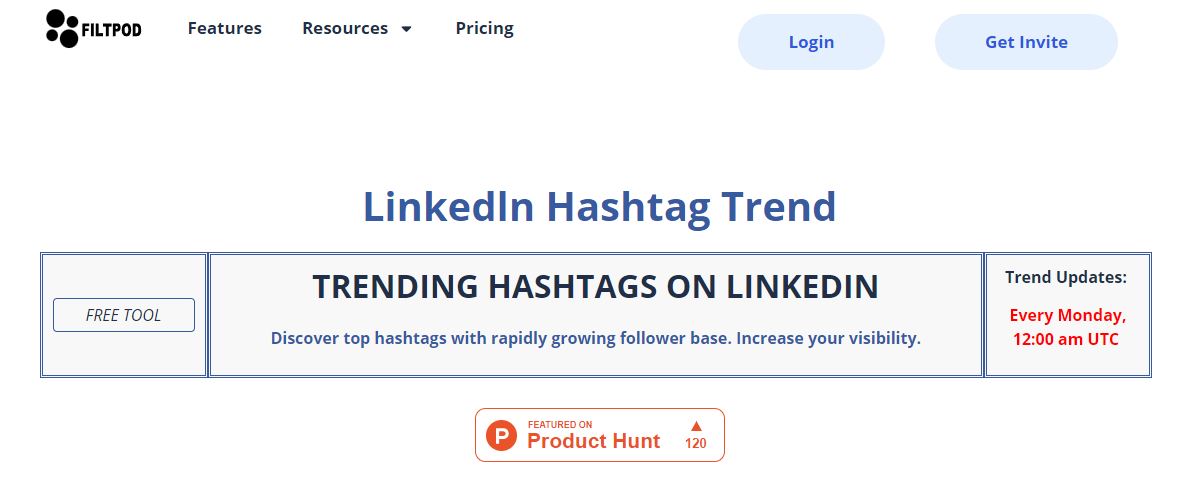 digital tool - linkedin hashtag trend