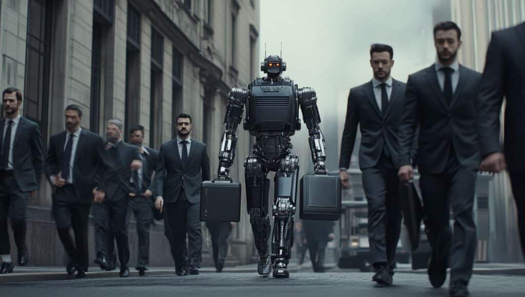 ai nelle vendite B2B - robot con un team sales