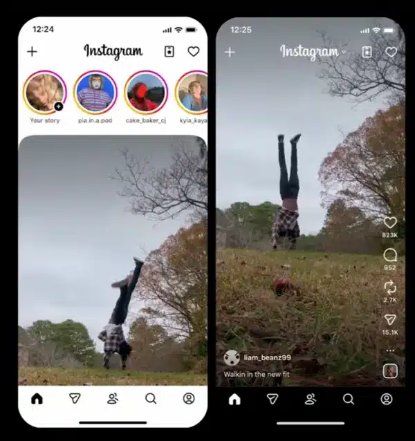 Instagram Reels Homepage