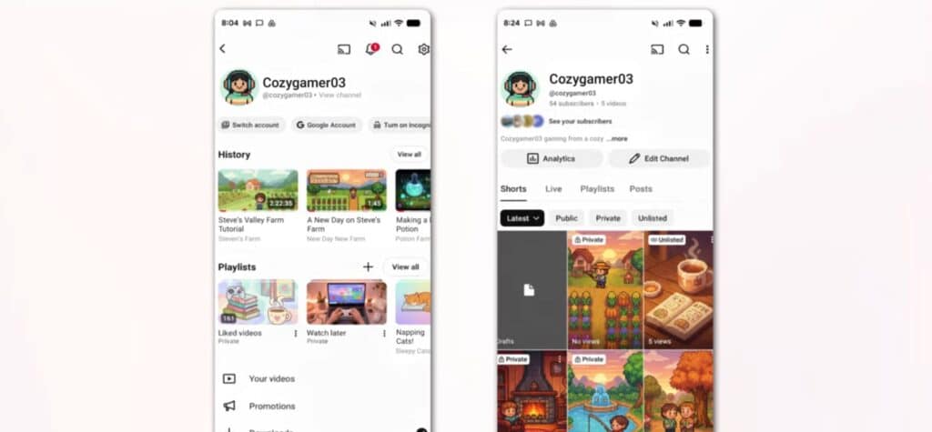 gestione video YouTube mobile
